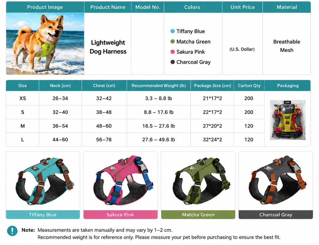Lightweight No-Pull Dog Harness